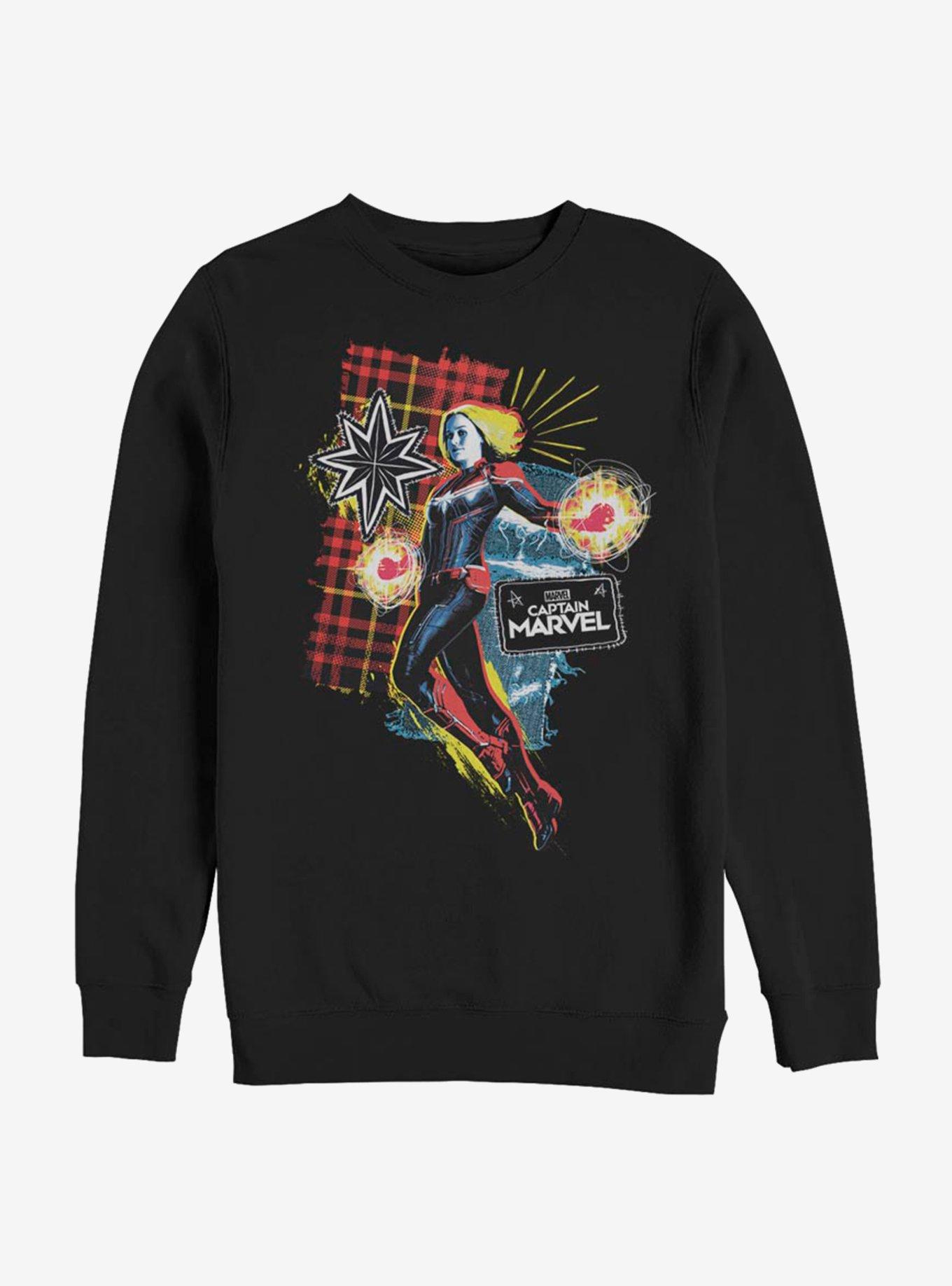 Marvel Captain Marvel Patchwork Captain Sweatshirt, , hi-res