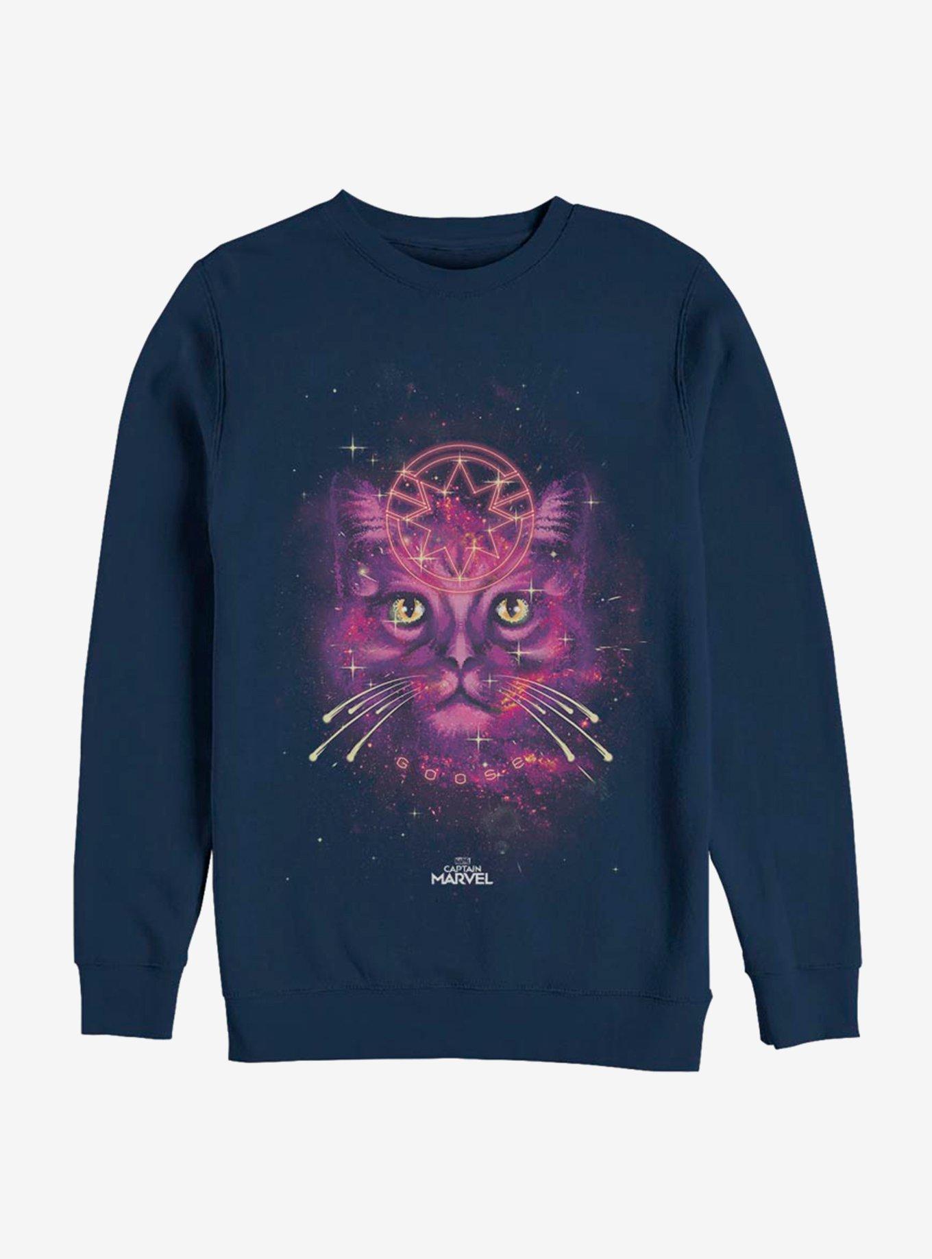 Marvel Captain Marvel Pink Celestial Goose Sweatshirt, , hi-res