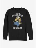 Despicable Me Minions Black Belt in Crazy Sweatshirt, BLACK, hi-res