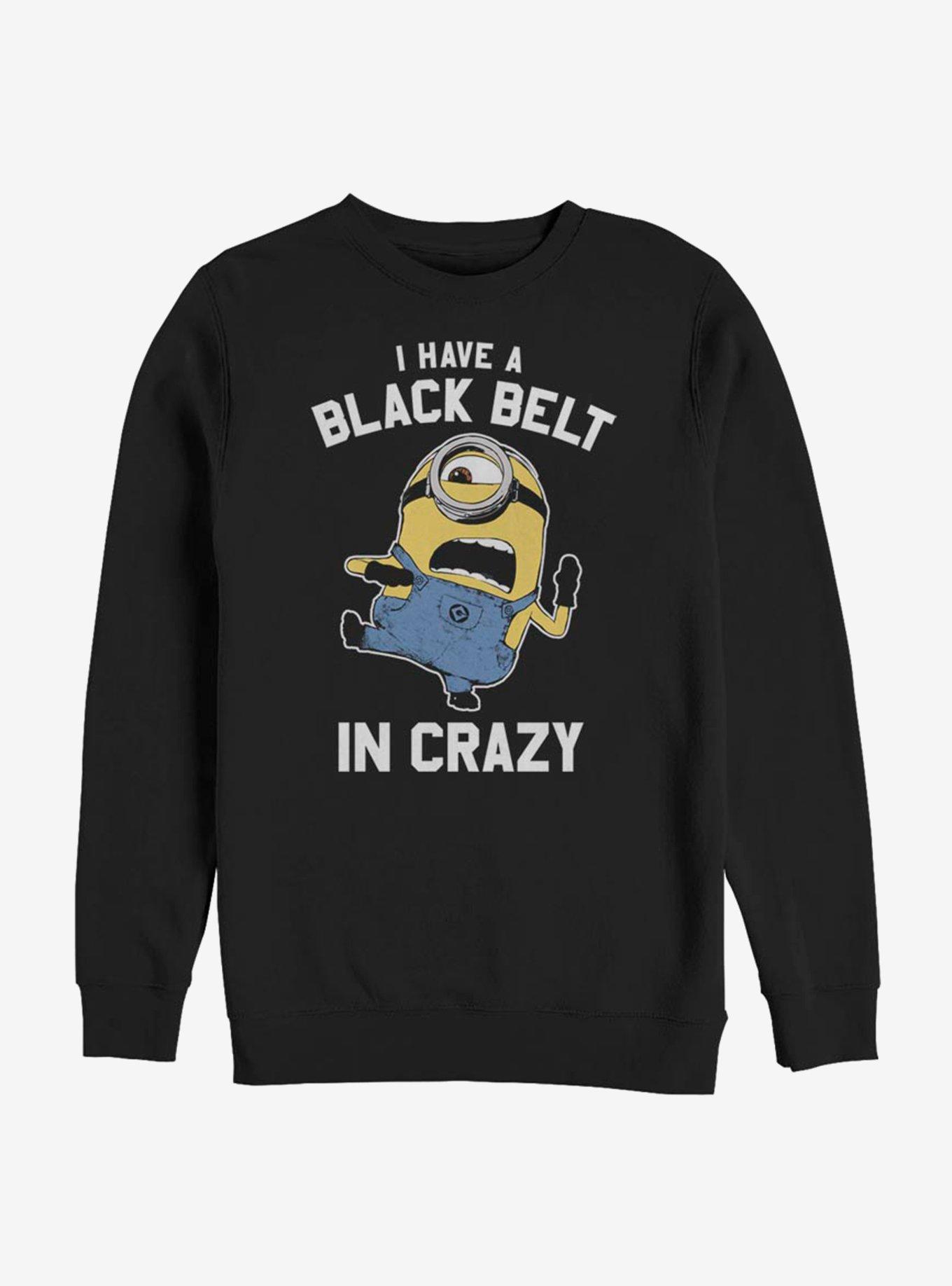 Despicable Me Minions Black Belt in Crazy Sweatshirt, BLACK, hi-res