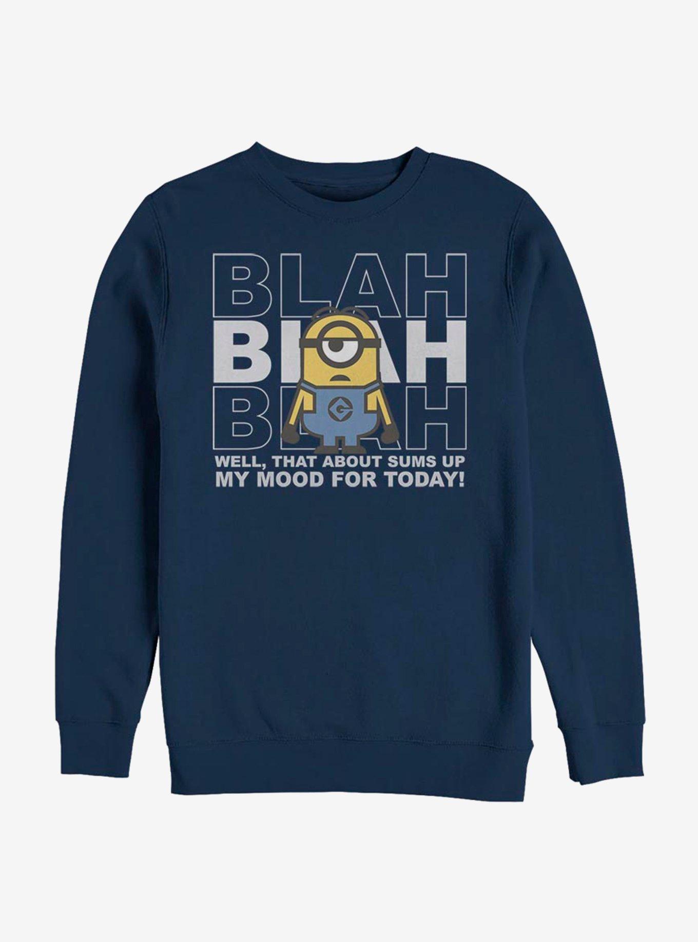 Despicable Me Minions Blah 2D Sweatshirt, NAVY, hi-res