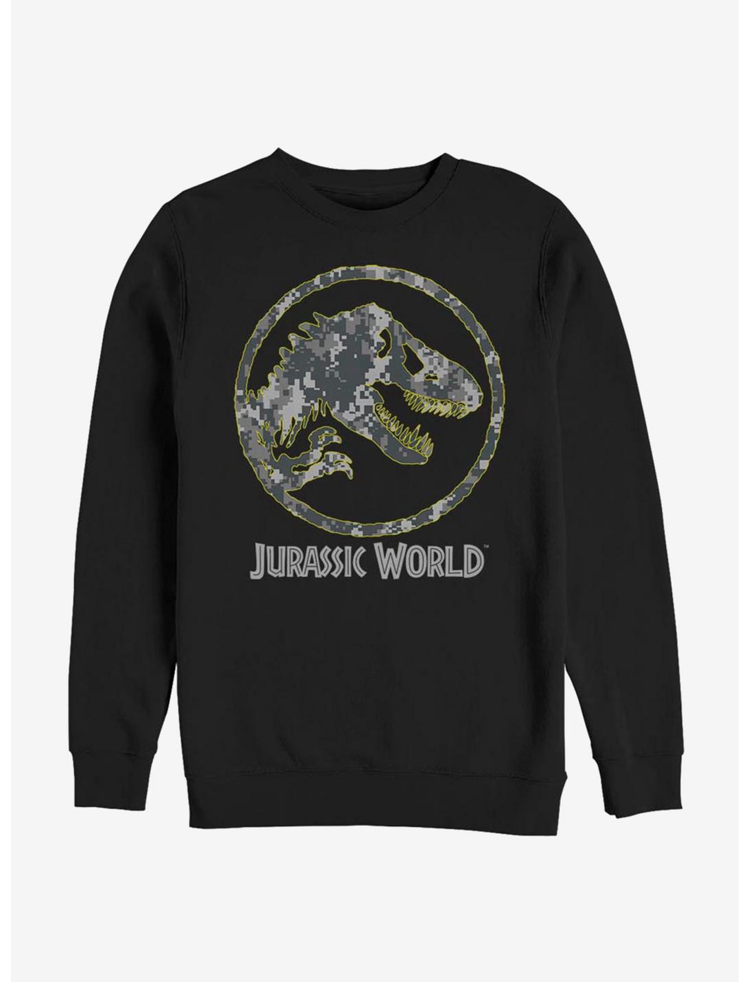 Jurassic World Camo Yellow Dino Sweatshirt, BLACK, hi-res