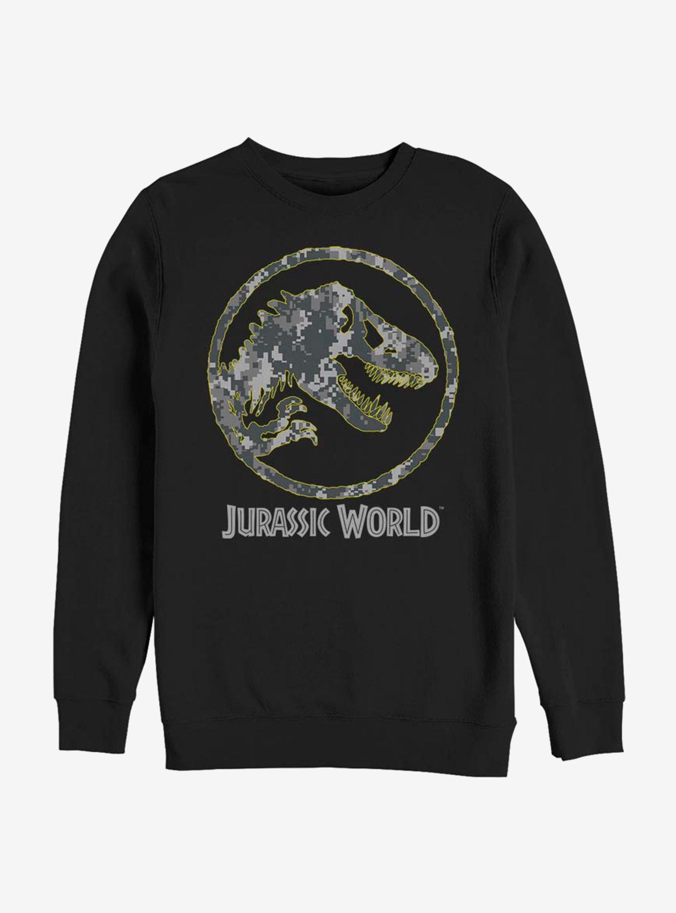 Jurassic World Camo Yellow Dino Sweatshirt, BLACK, hi-res