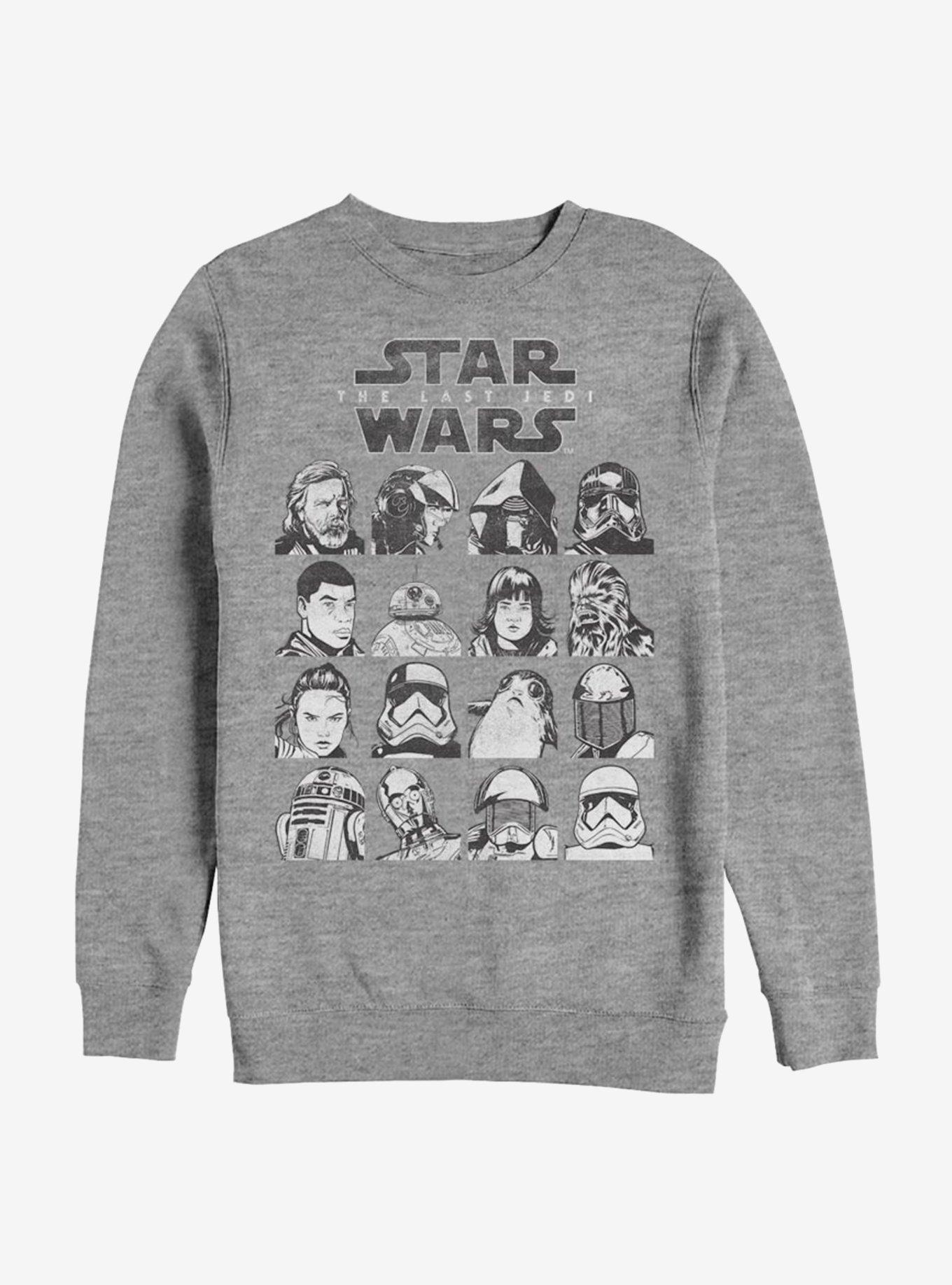 Star Wars The Last Jedi Characters Sweatshirt GREY BoxLunch