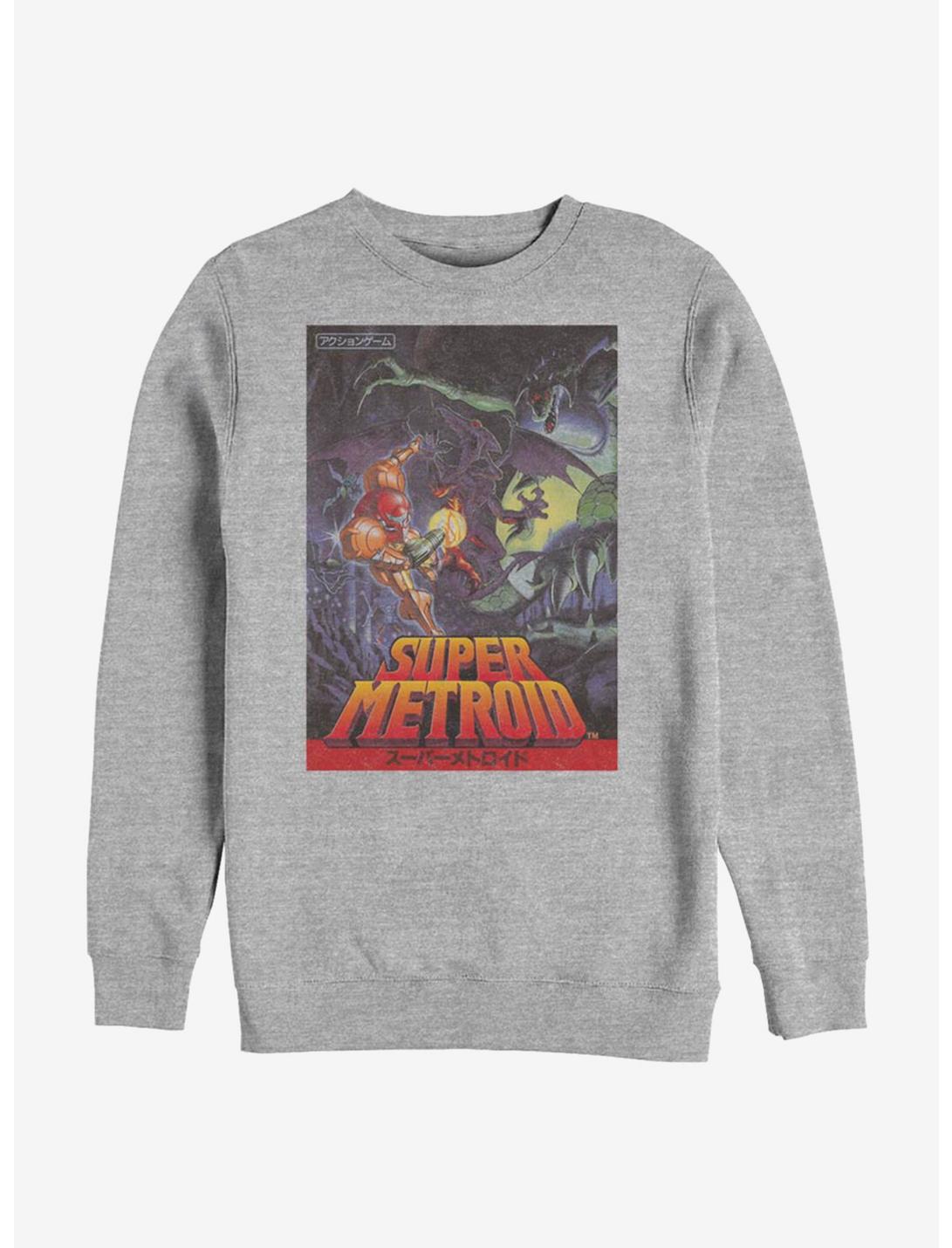 Nintendo Super Metroid Super Poster Sweatshirt, ATH HTR, hi-res
