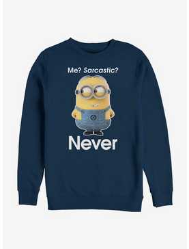 Despicable Me Minions Never Sarcastic Sweatshirt, , hi-res