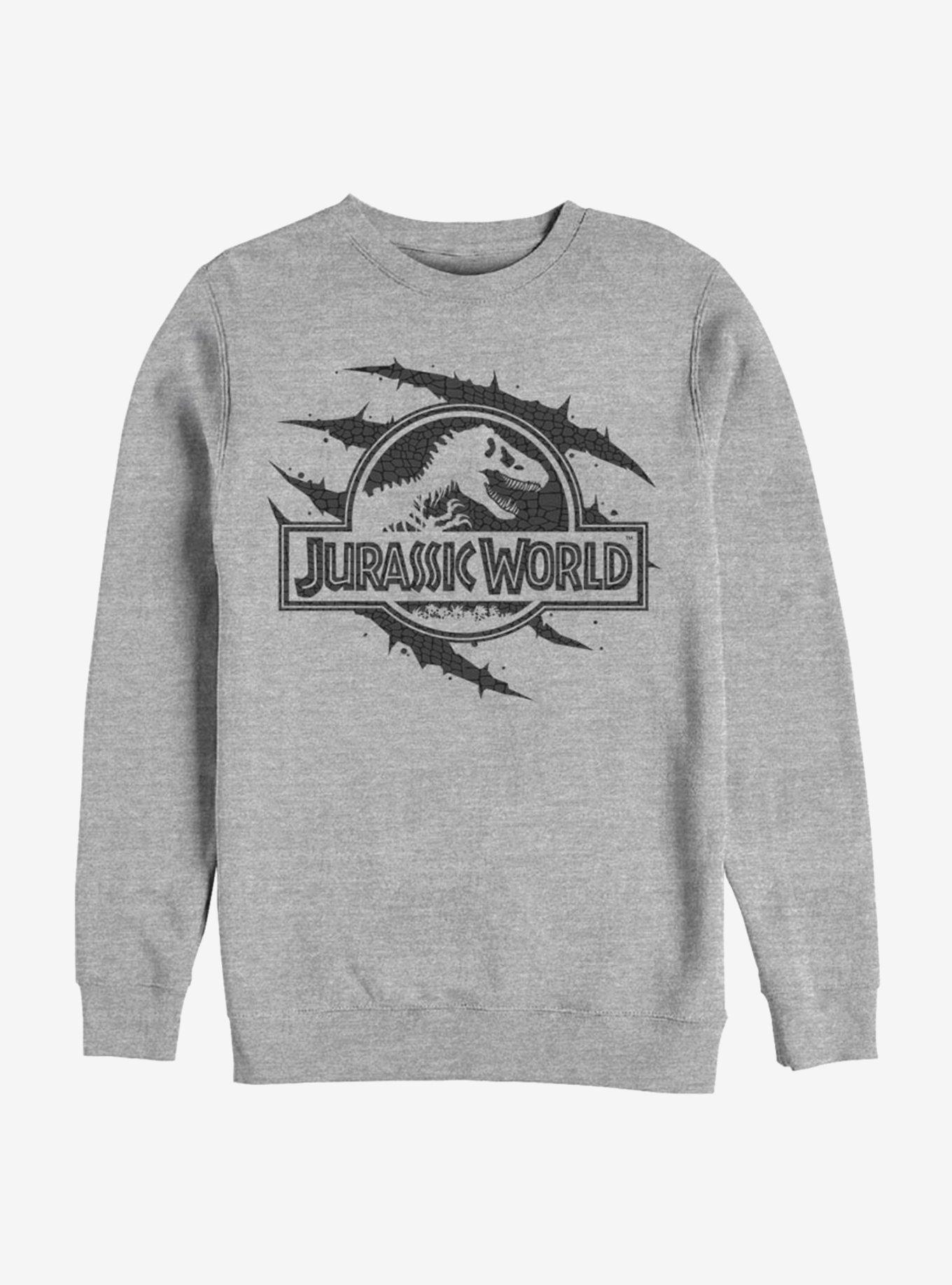 Jurassic World Logo Scale Slash Sweatshirt, ATH HTR, hi-res
