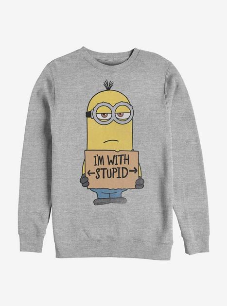 【35％OFF】 - Sweatshirt Stupid Minions Me Despicable GREY BoxLunch | トップス