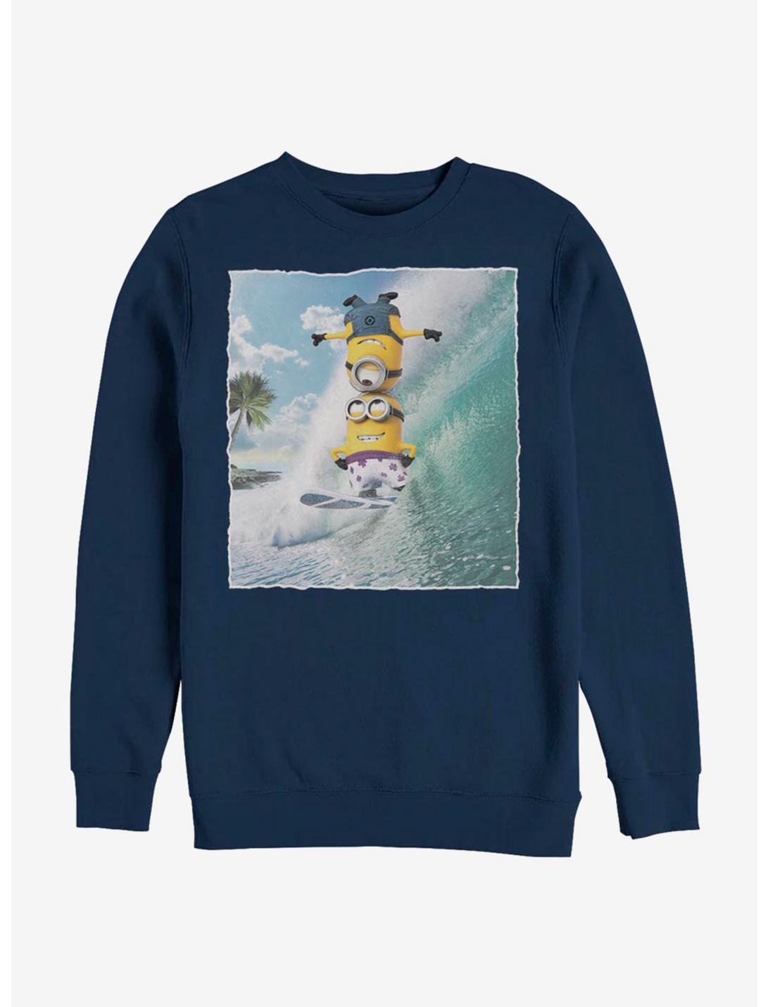 Despicable Me Minions Surf Tricks Sweatshirt, NAVY, hi-res