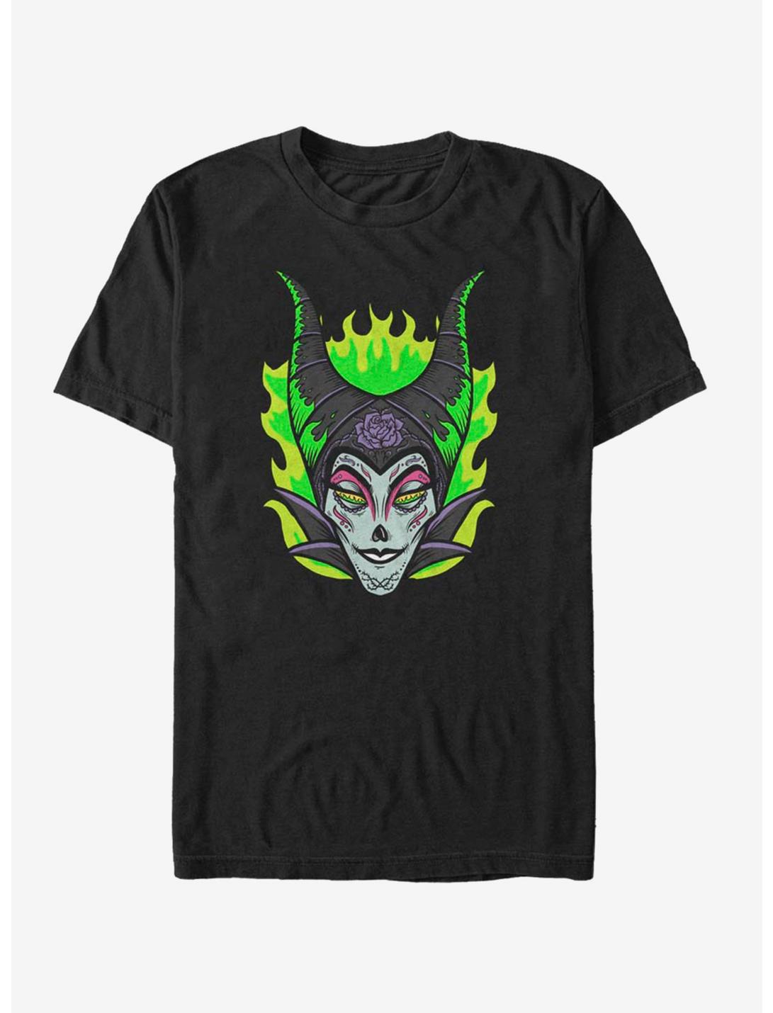 Disney Maleficent Sugar Skull T-Shirt, BLACK, hi-res