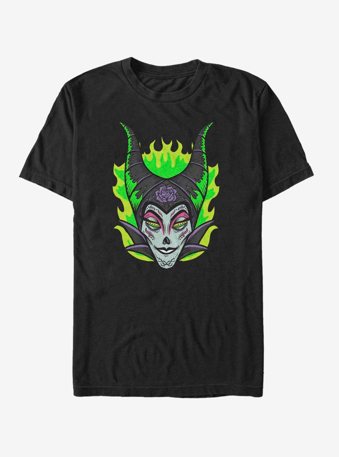 Disney Maleficent Sugar Skull T-Shirt, BLACK, hi-res