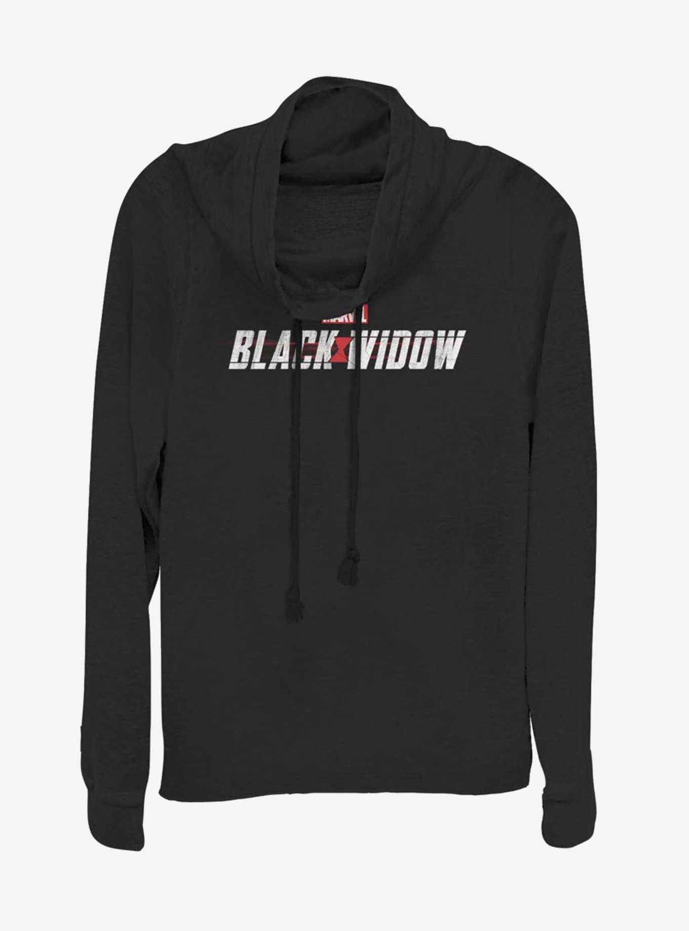 Marvel Black Widow Logo Cowl Neck Long-Sleeve Girls Top, , hi-res