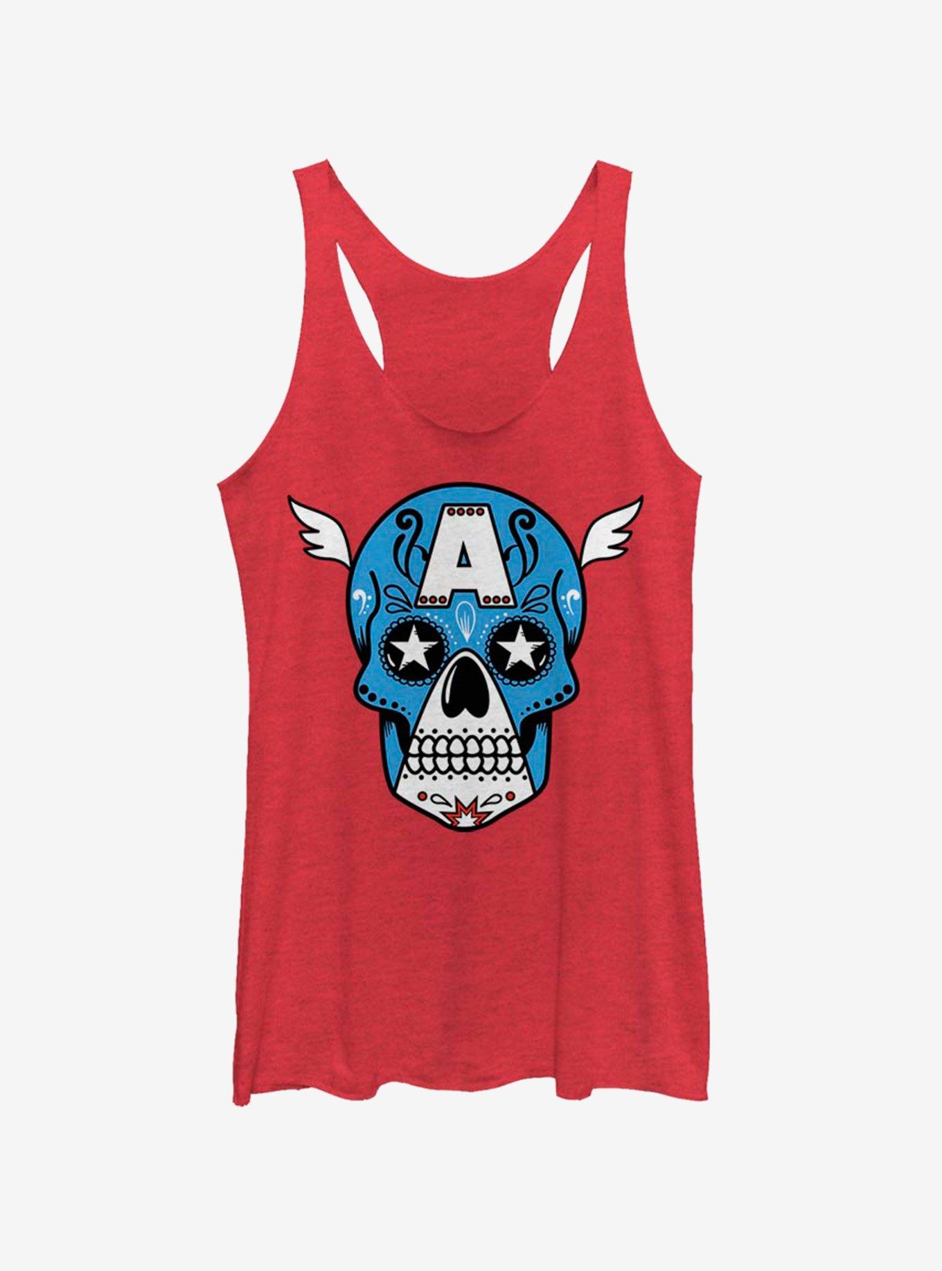 Marvel Captain America Sugar Skull Girls Tank, , hi-res