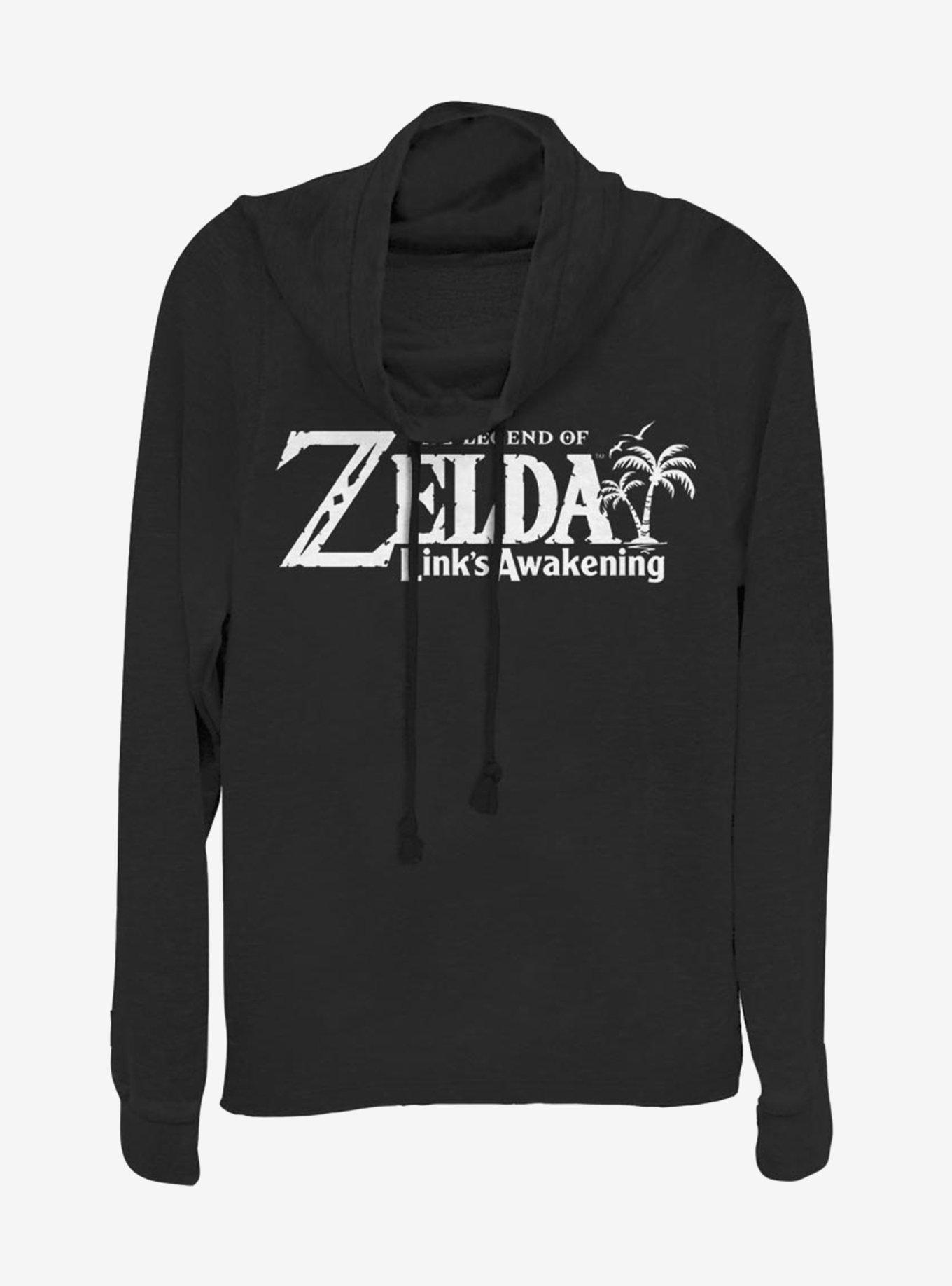 Nintendo The Legend of Zelda Link's Awakening Cowl Neck Long-Sleeve Girls Top, BLACK, hi-res