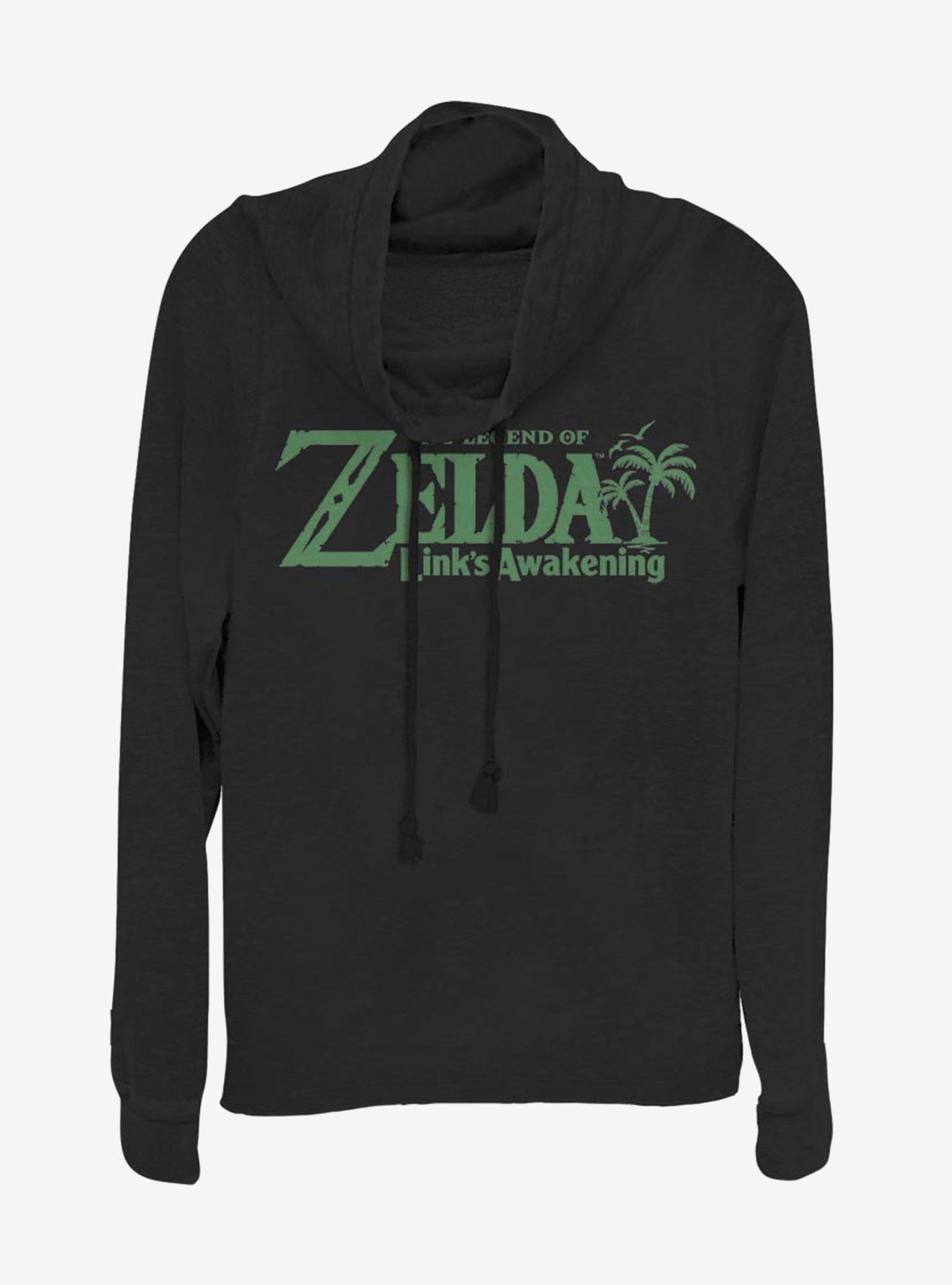 Nintendo The Legend of Zelda Link's Awakening Cowl Neck Long-Sleeve Girls Top, BLACK, hi-res