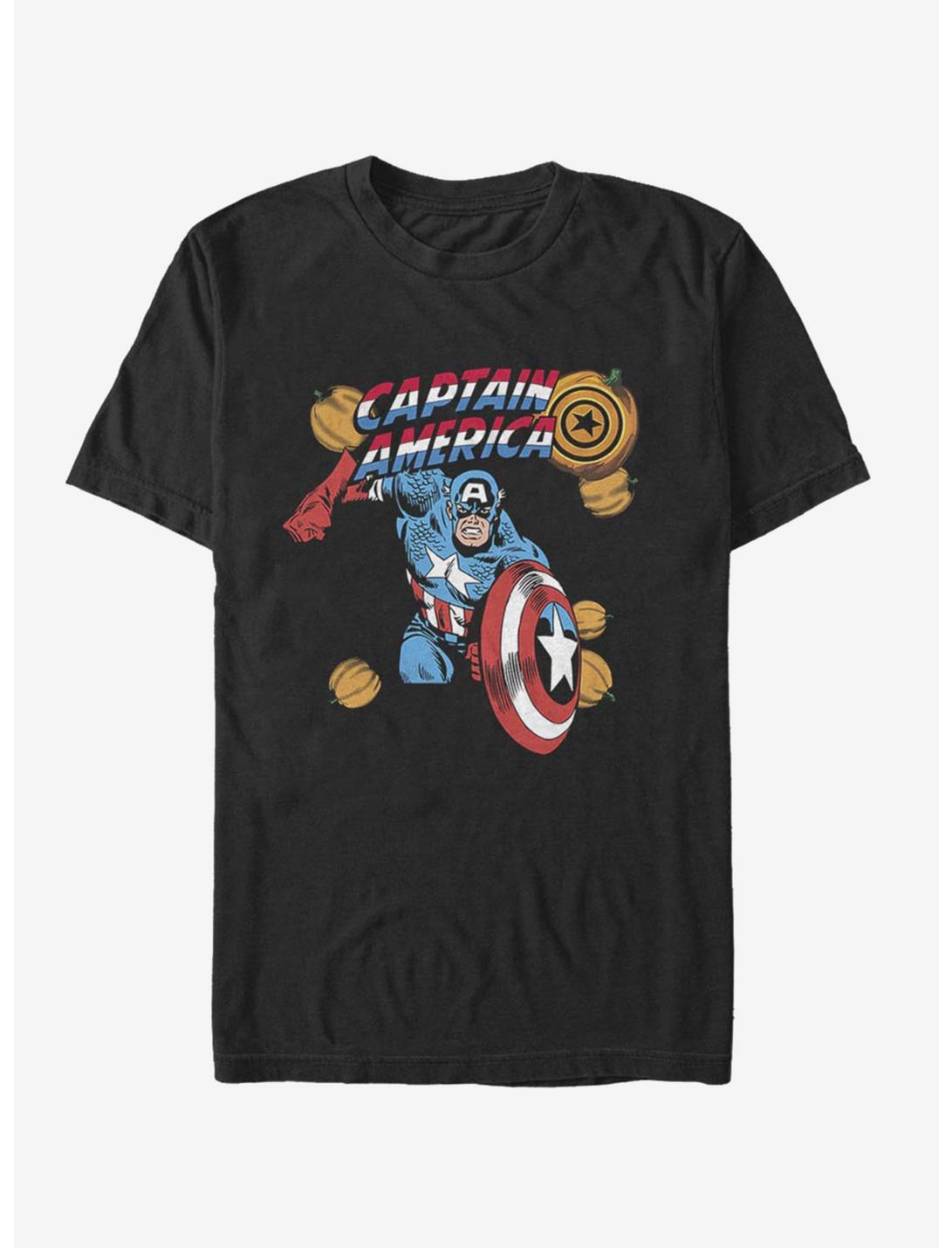 Marvel Captain America Captain Pumpkins T-Shirt, BLACK, hi-res