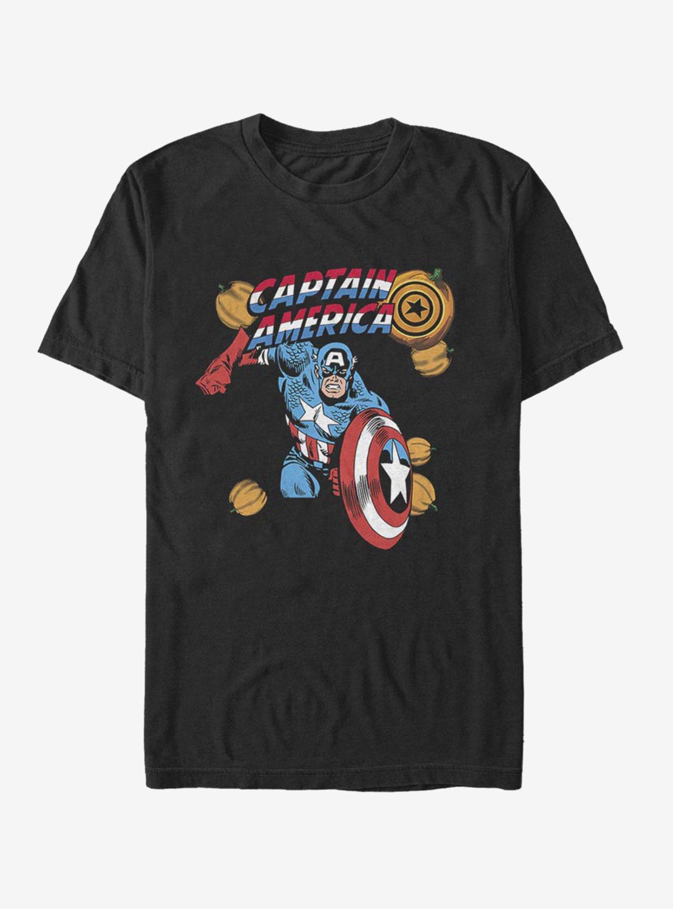 Marvel Captain America Captain Pumpkins T-Shirt, BLACK, hi-res