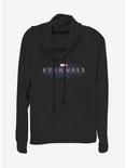 Marvel The Eternals Logo Cowl Neck Long-Sleeve Girls Top, BLACK, hi-res