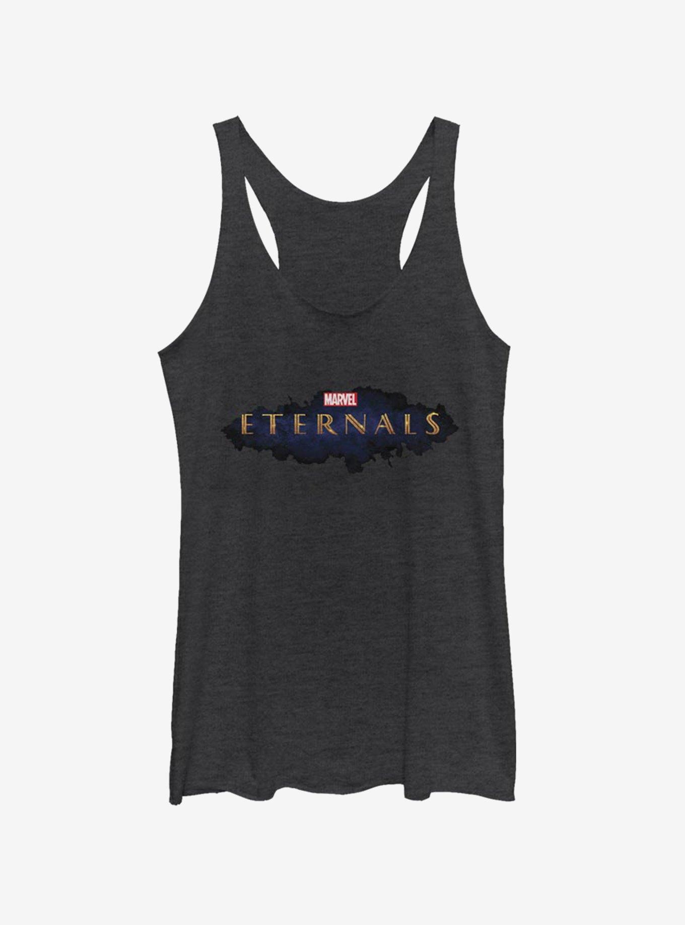 Marvel The Eternals Logo Girls Tank, BLK HTR, hi-res