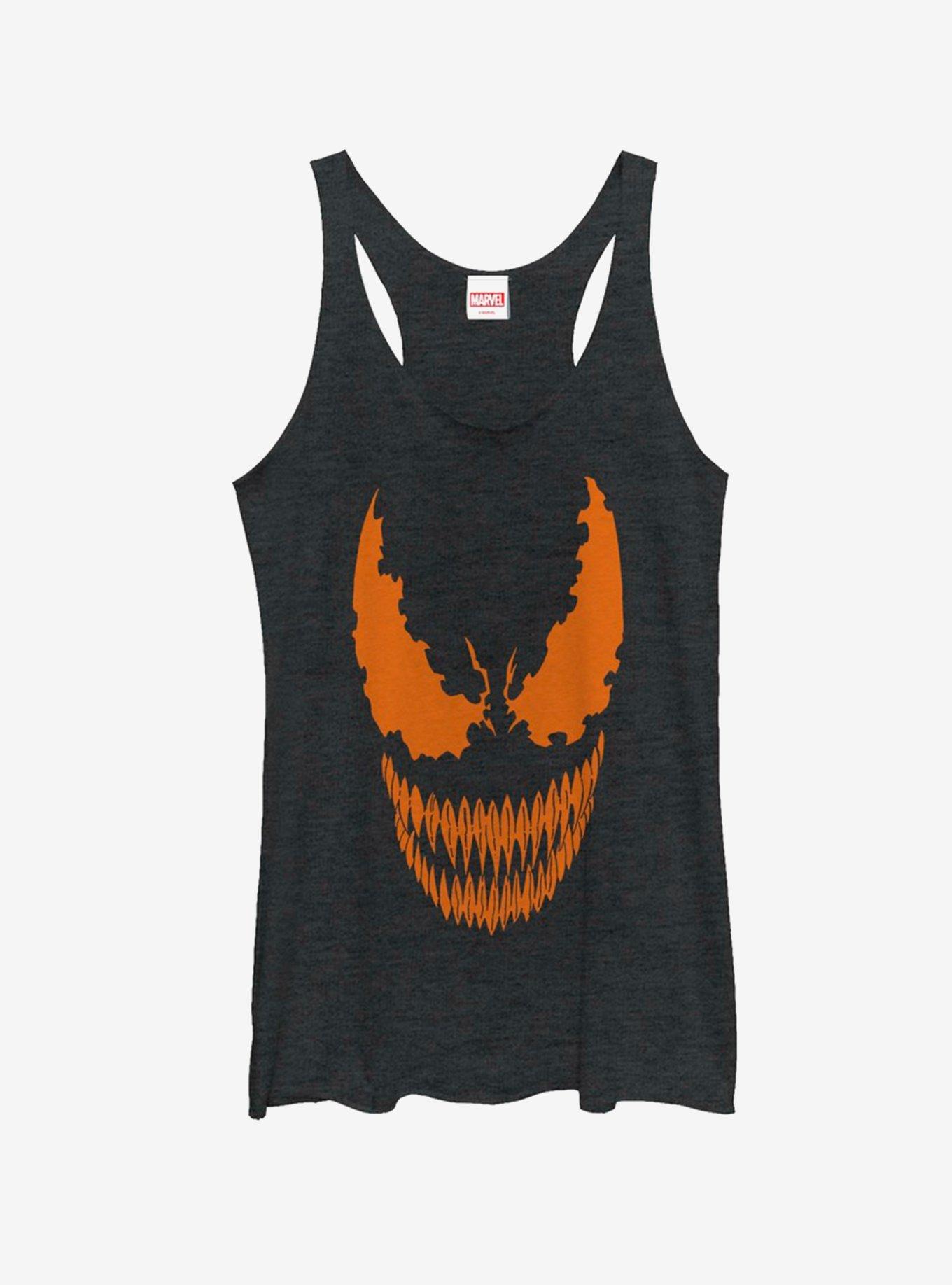 Marvel Venom Face Pumpkin Girls Tank, BLK HTR, hi-res