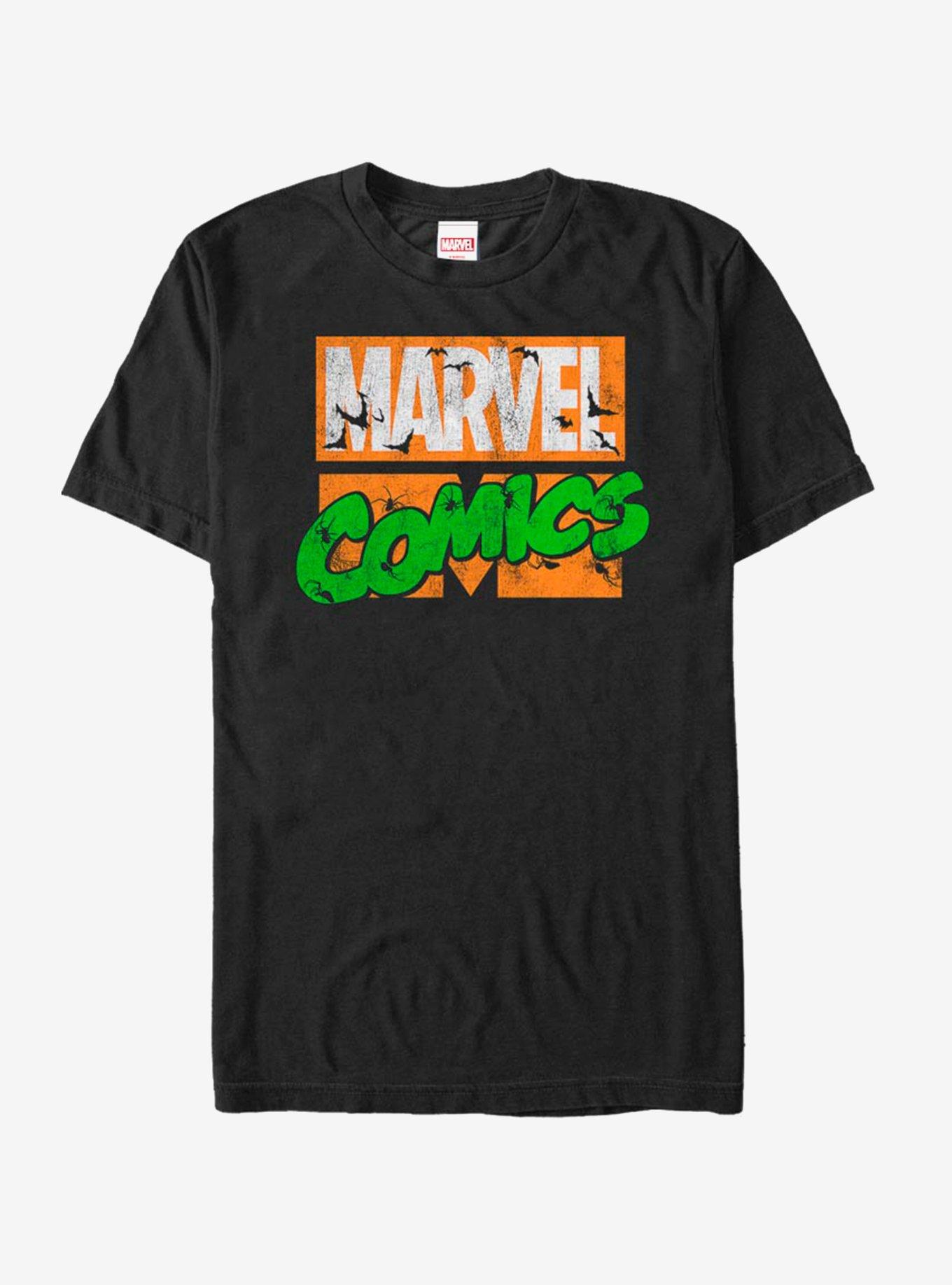 Marvel Spooky Logo T-Shirt, BLACK, hi-res