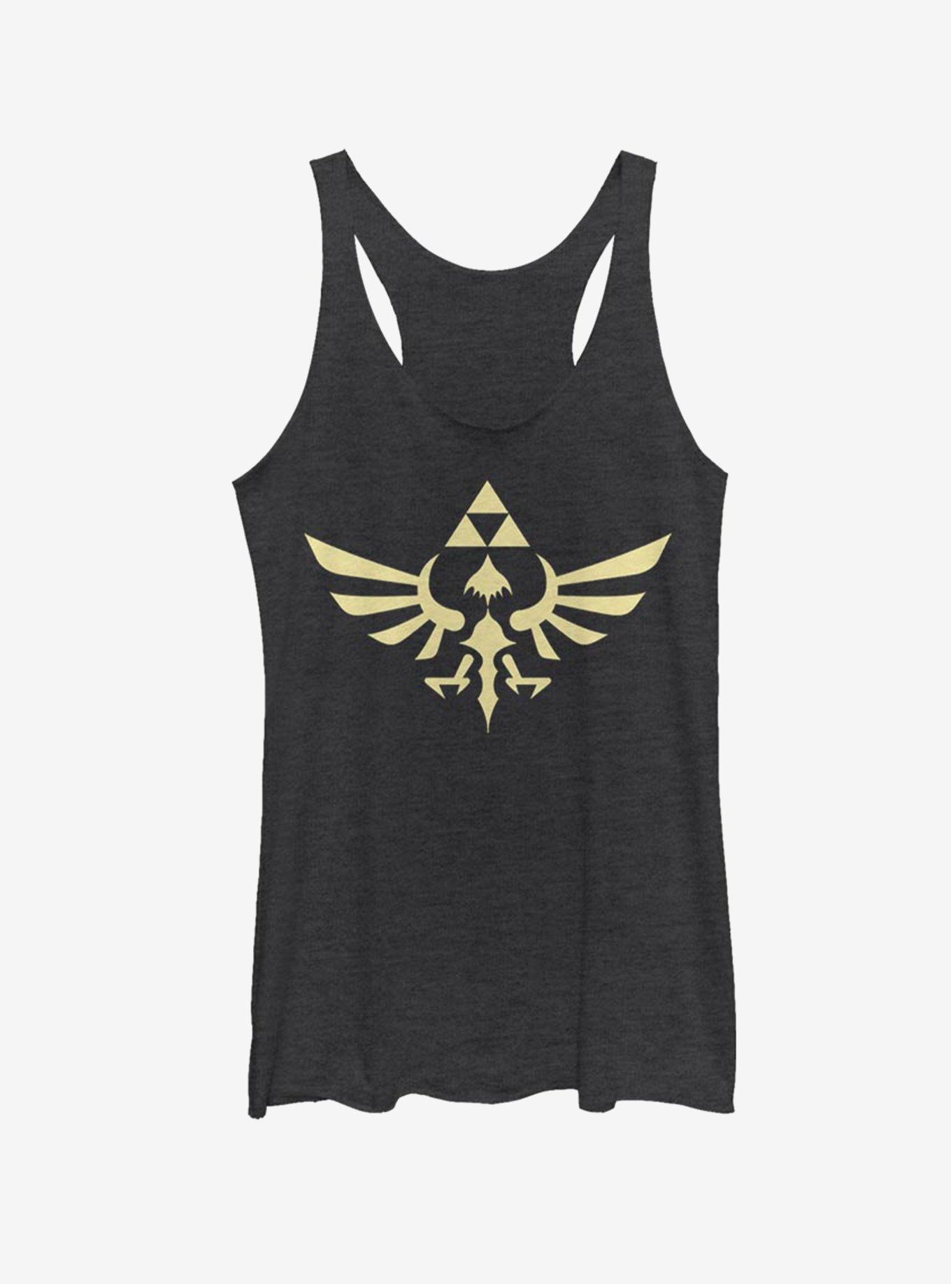 Nintendo Triumpant Triforce Girls Tank, BLK HTR, hi-res