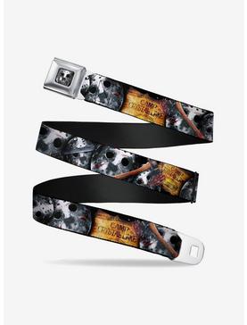 Plus Size Friday The 13th Welcome To Camp Crystal Lake Jason Mask Axe Seatbelt Belt, , hi-res