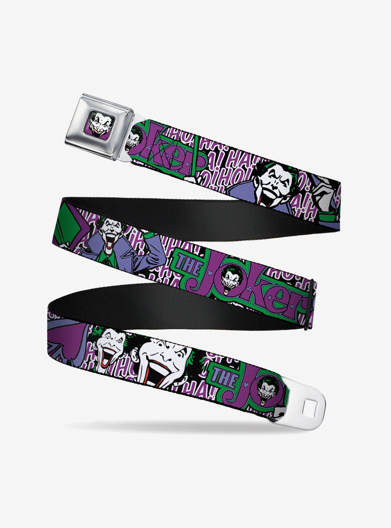 DC Comics Joker Face Logo Spades Seatbelt Belt, , hi-res