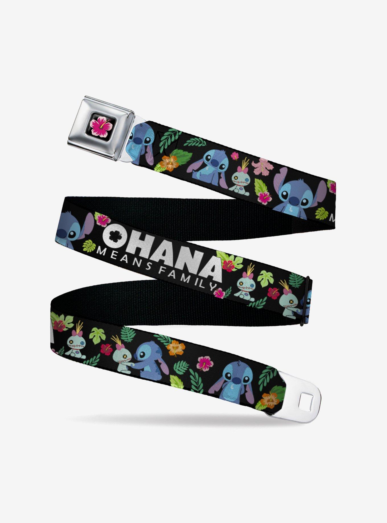 Disney Lilo & Stitch Ohana Means Family Scrump Poses Tropical Flora Seatbelt Belt, , hi-res