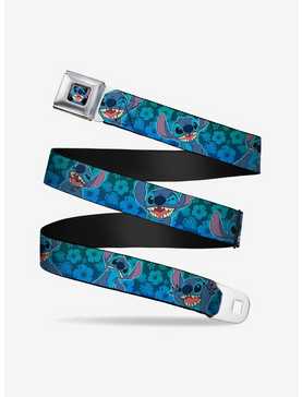 Disney Lilo & Stitch Expressions Hibiscus Collage Green Blue Fade Seatbelt Belt, , hi-res