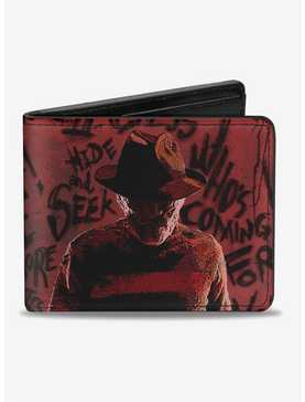 A Nightmare On Elm Street Freddy Pose With Quotes Bi-Fold Wallet, , hi-res