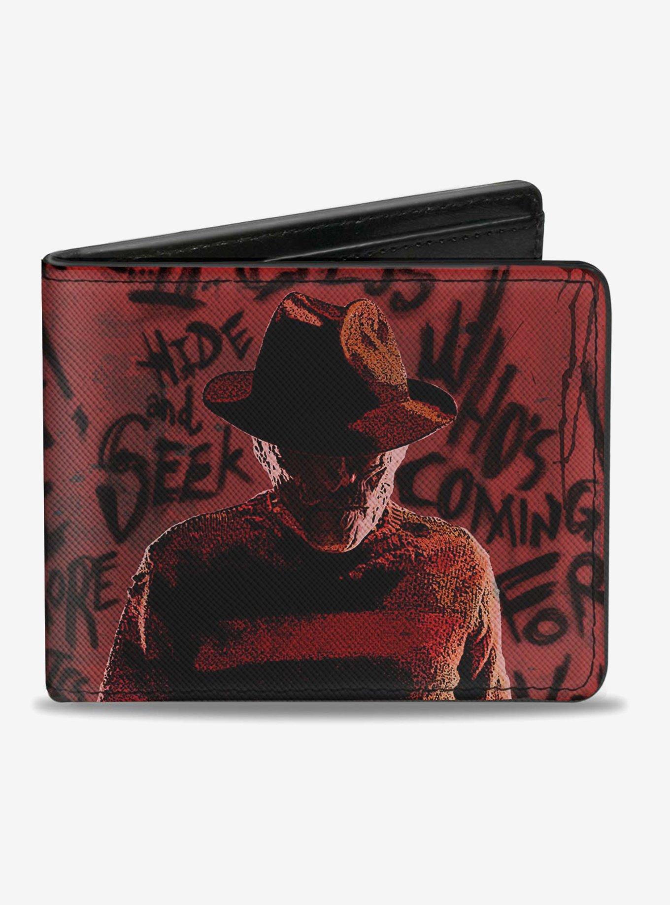 A Nightmare On Elm Street Freddy Pose With Quotes Bi-Fold Wallet, , hi-res