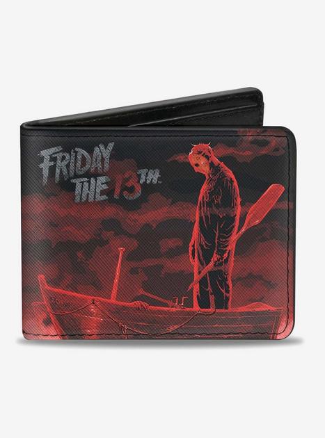  Buckle-Down Men's PU Bifold Wallet-Friday The 13th/Jason Boat  Murder Black/Reds/White, Multicolor, 4.0 x 3.5 : Clothing, Shoes & Jewelry