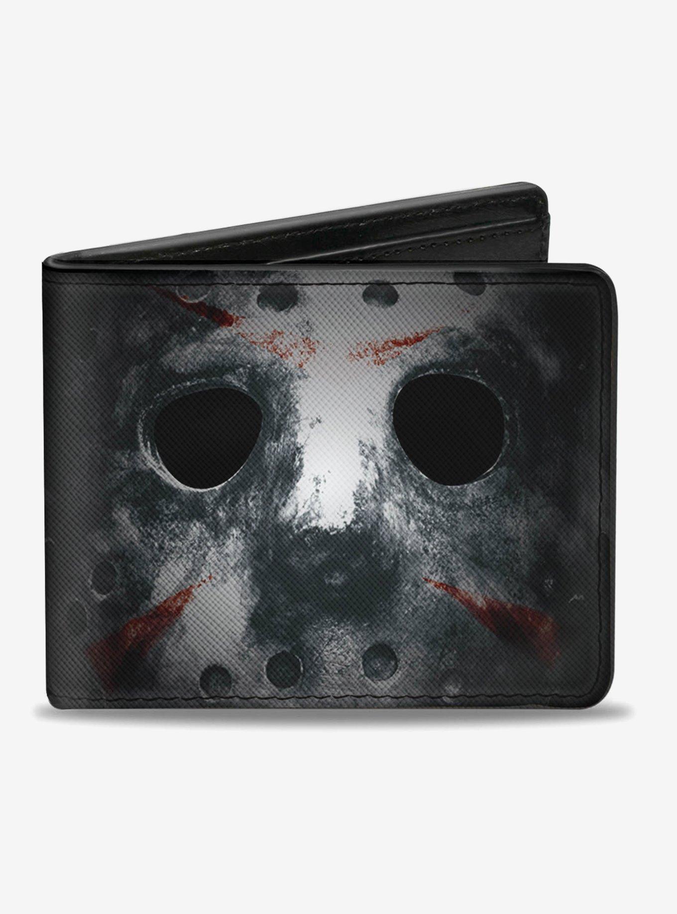 Friday The 13th Jason Mask Close Up Bi-Fold Wallet, , hi-res