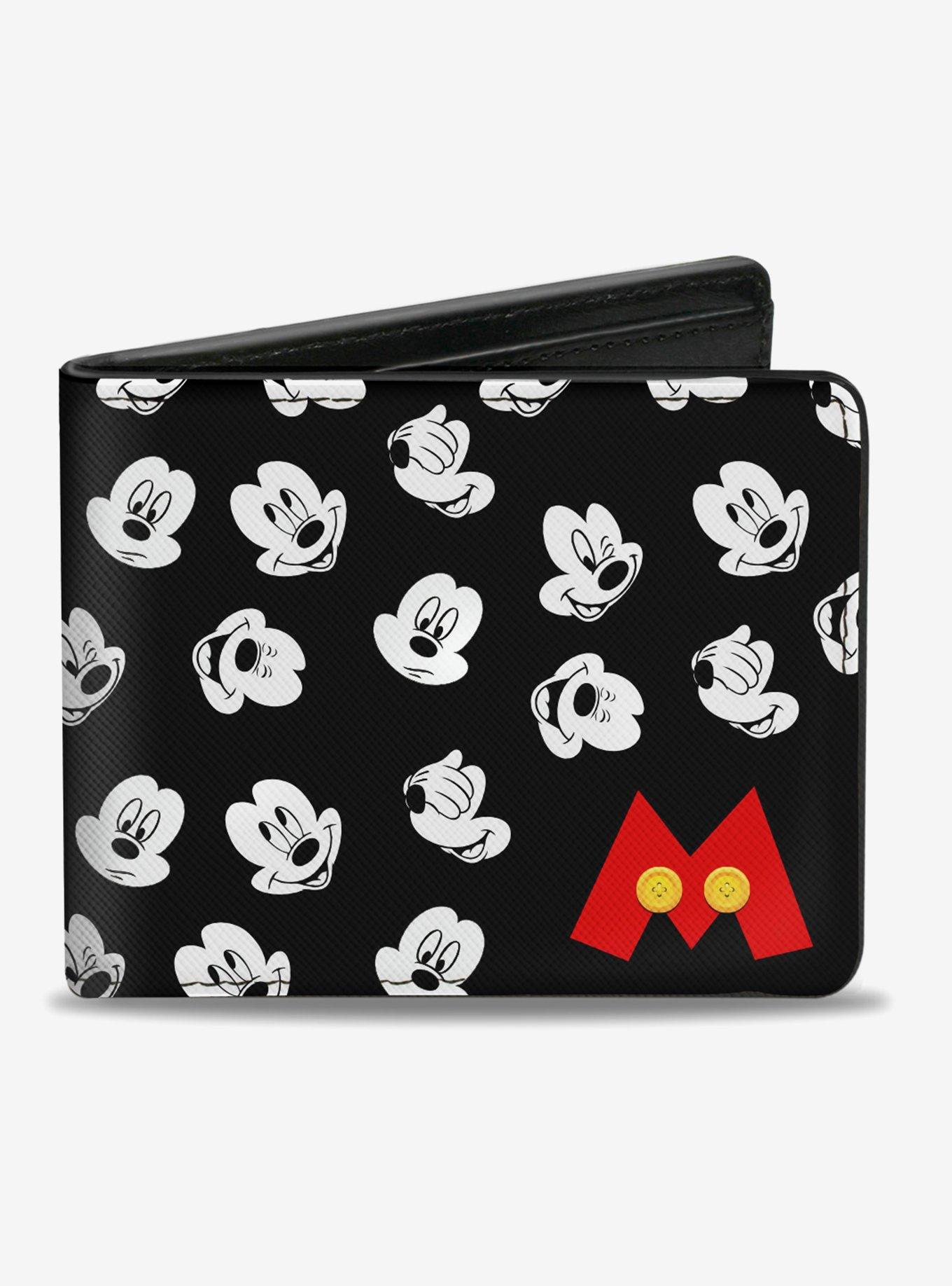 Disney Mickey Mouse Expressions Button Logo Bi-Fold Wallet, , hi-res
