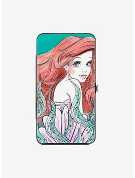 Disney The Little Mermaid Ariel Over Shoulder Flounder Sketch Poses Hinged Wallet, , hi-res