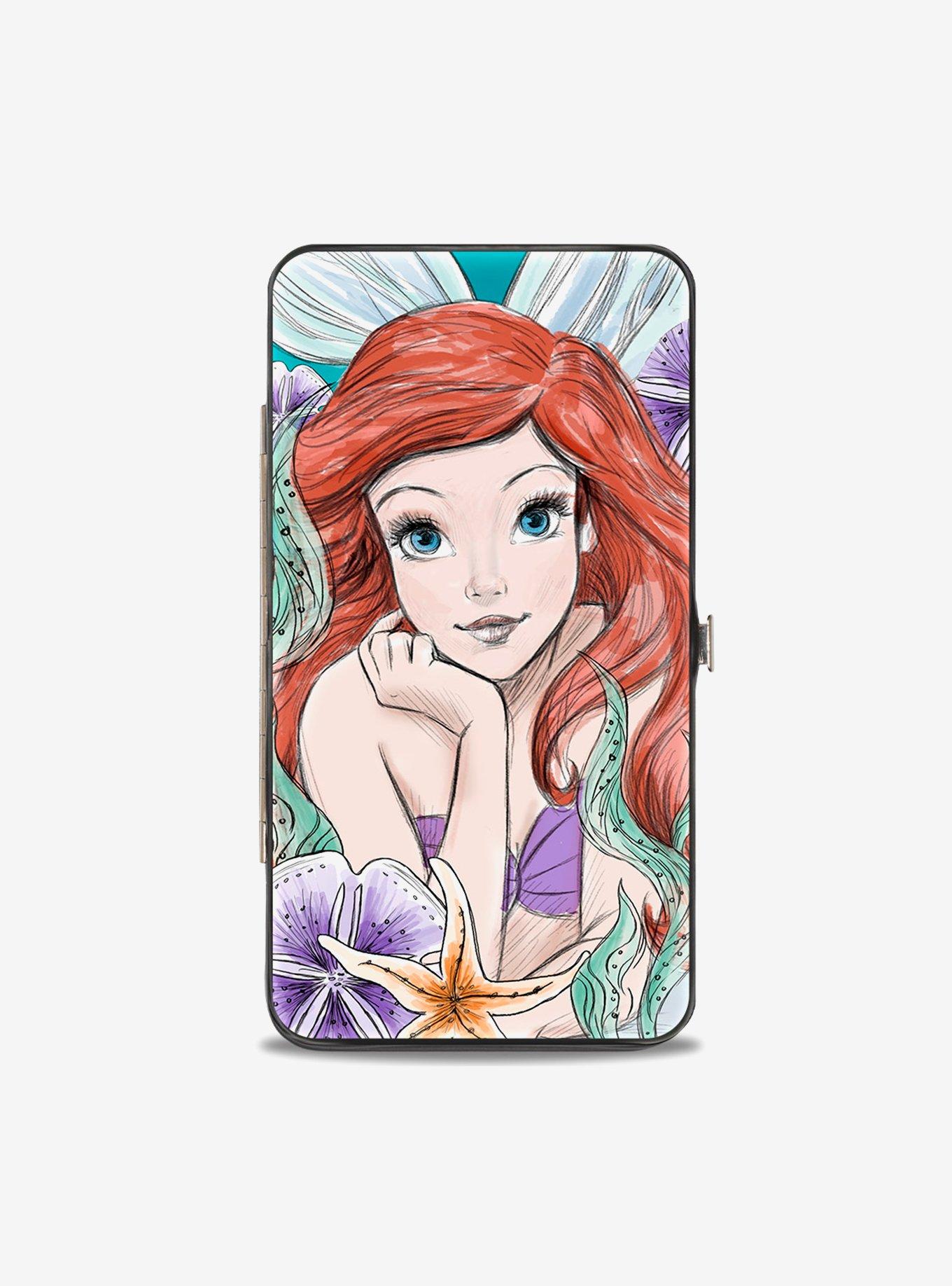 Disney The Little Mermaid Ariel Sketch Pose King Tritons Castle Shells Hinged Wallet, , hi-res