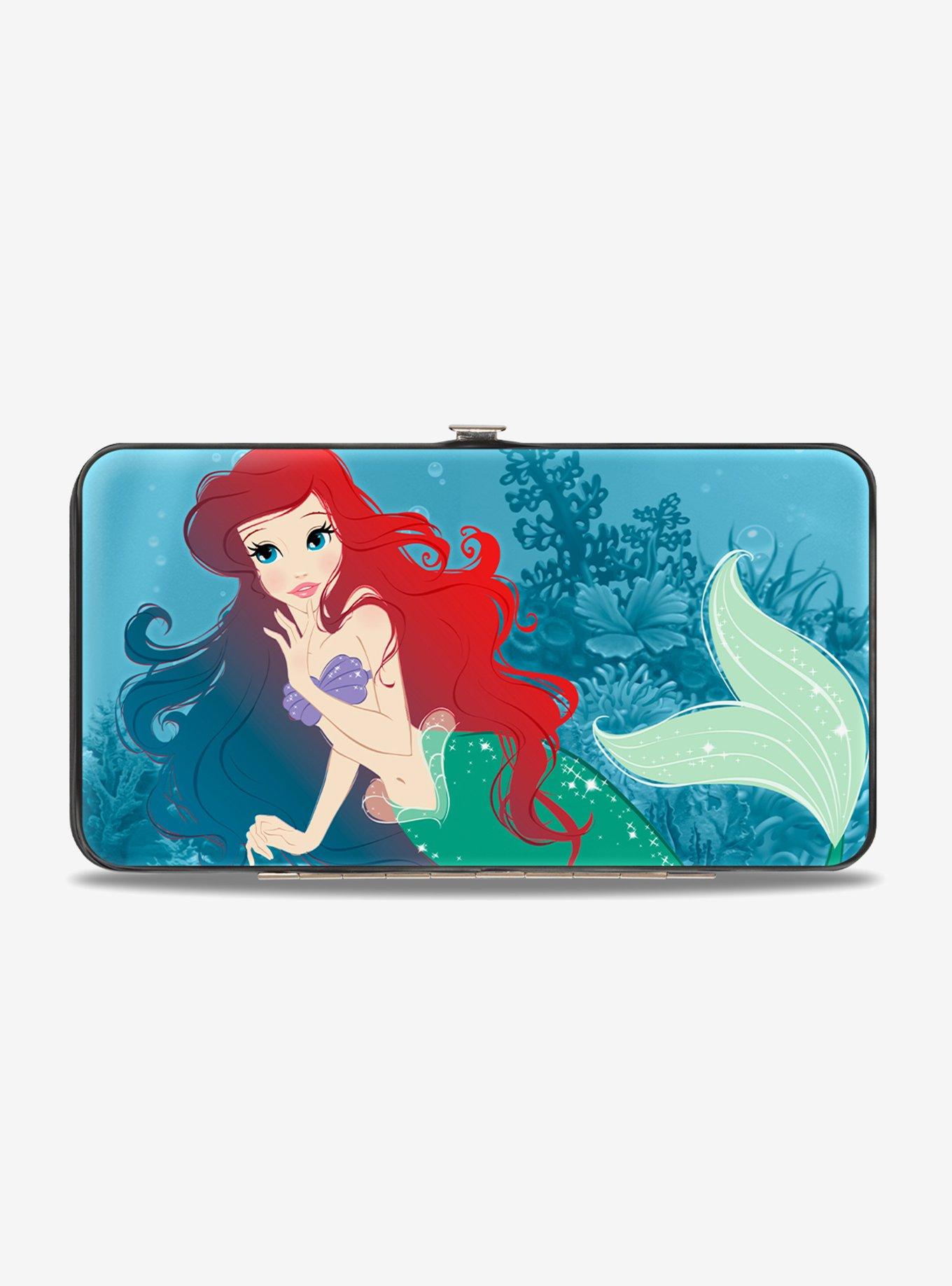 Disney The Little Mermaid Ariel Swimming Resting Poses Coral Reef Hinged  Wallet