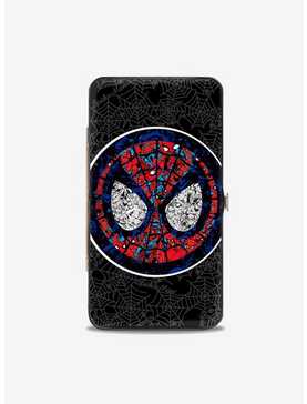Marvel Spider-Man Stained Glass Spider-Man Face Spider Webs Hinged Wallet, , hi-res