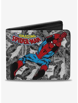 Marvel Spider-Man: The Amazing Spider Man Stacked Comic Books Action Poses Bi-Fold Wallet, , hi-res