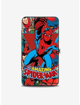 Marvel Spider-Man: The Amazing Spider-Man Action Pose Retro Comic Blocks Hinged Wallet, , hi-res