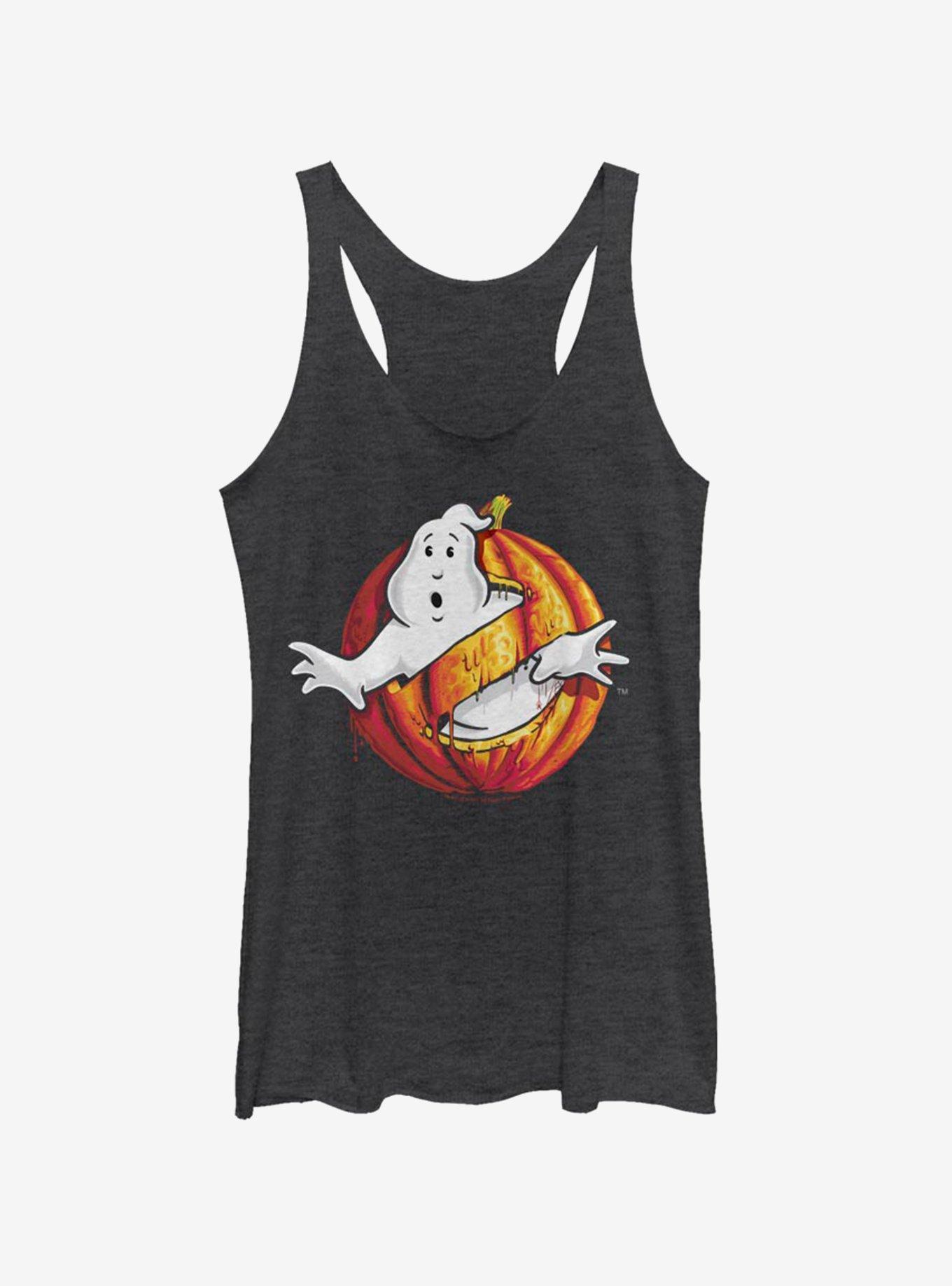 Ghostbusters Logo Halloween Girls Tank, BLK HTR, hi-res