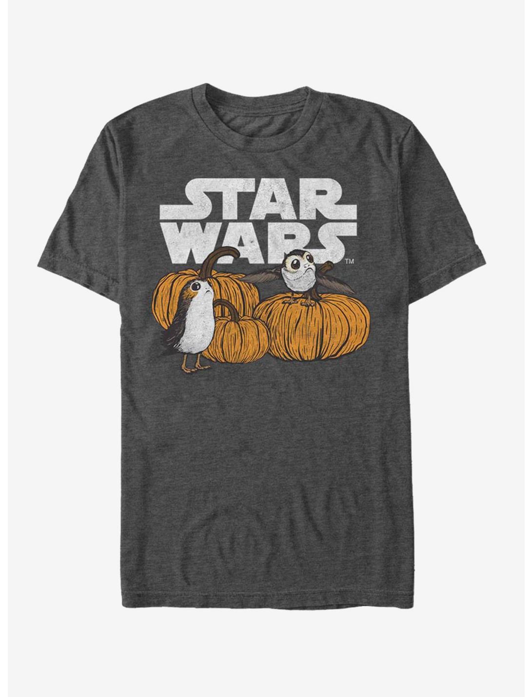 Star Wars: Episode VIII Pumpkin Patch Porg T-Shirt, CHAR HTR, hi-res