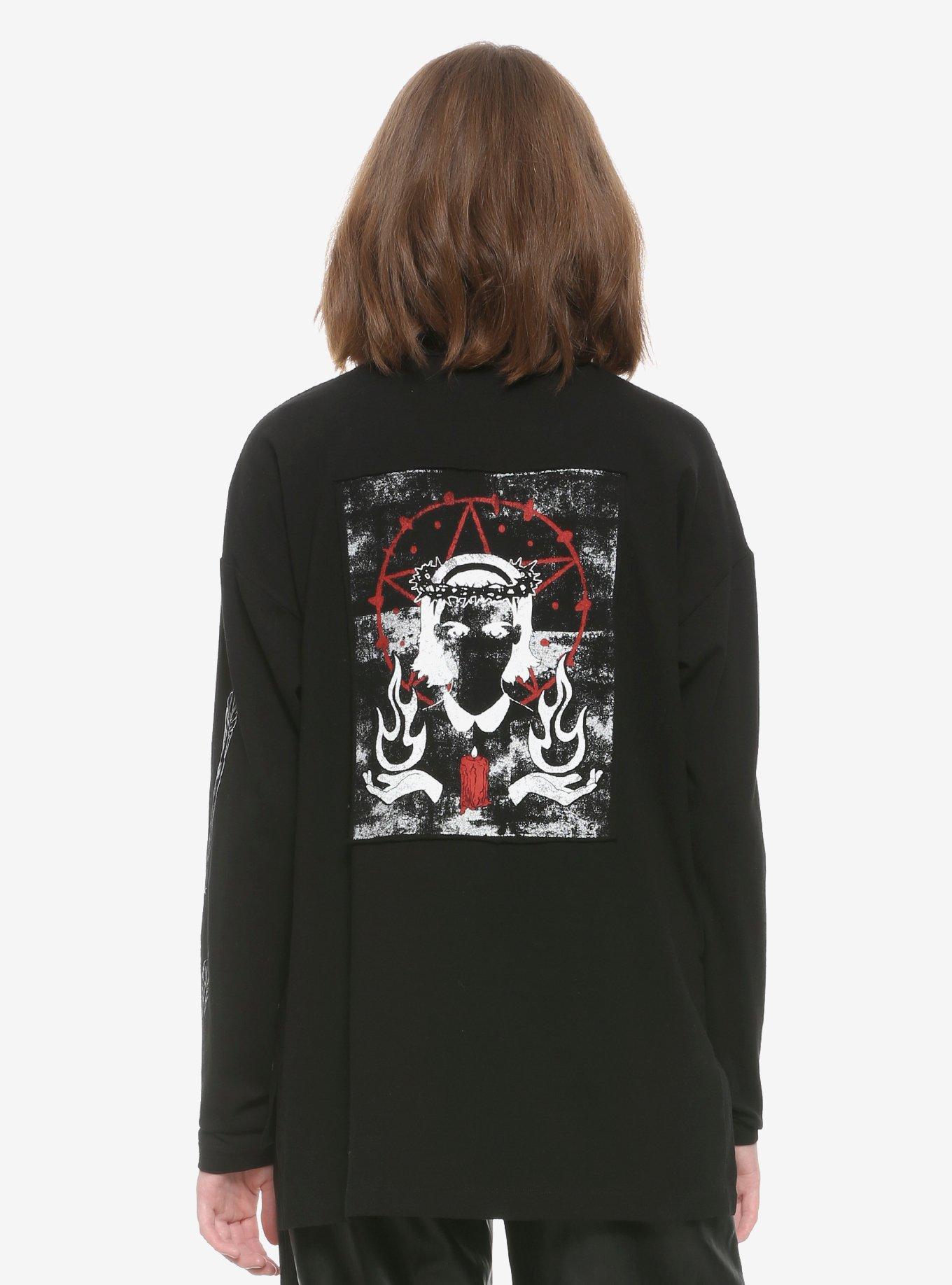 Chilling Adventures Of Sabrina Herald Of Hell Half-Zipper Girls Long-Sleeve T-Shirt, MULTI, hi-res