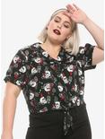 Chilling Adventures Of Sabrina Salem Tie-Front Girls Woven Button-Up Plus Size, MULTI, hi-res