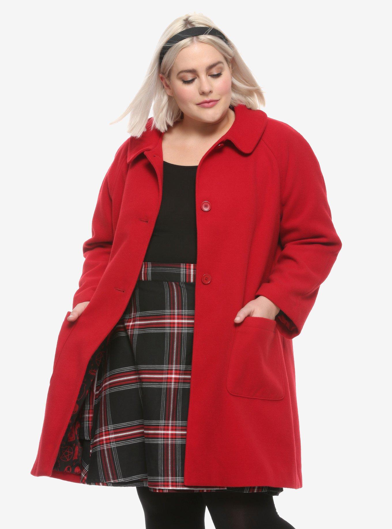 Chilling Adventures Of Sabrina Girls Red Coat Plus Size, MULTI, hi-res