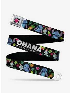 Disney Lilo & Stitch Ohana Means Family Scrump Poses Tropical Flora Seatbelt Belt, , hi-res