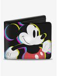 Disney Mickey Mouse Walking Pose Pixel Text Bi-Fold Wallet, , hi-res