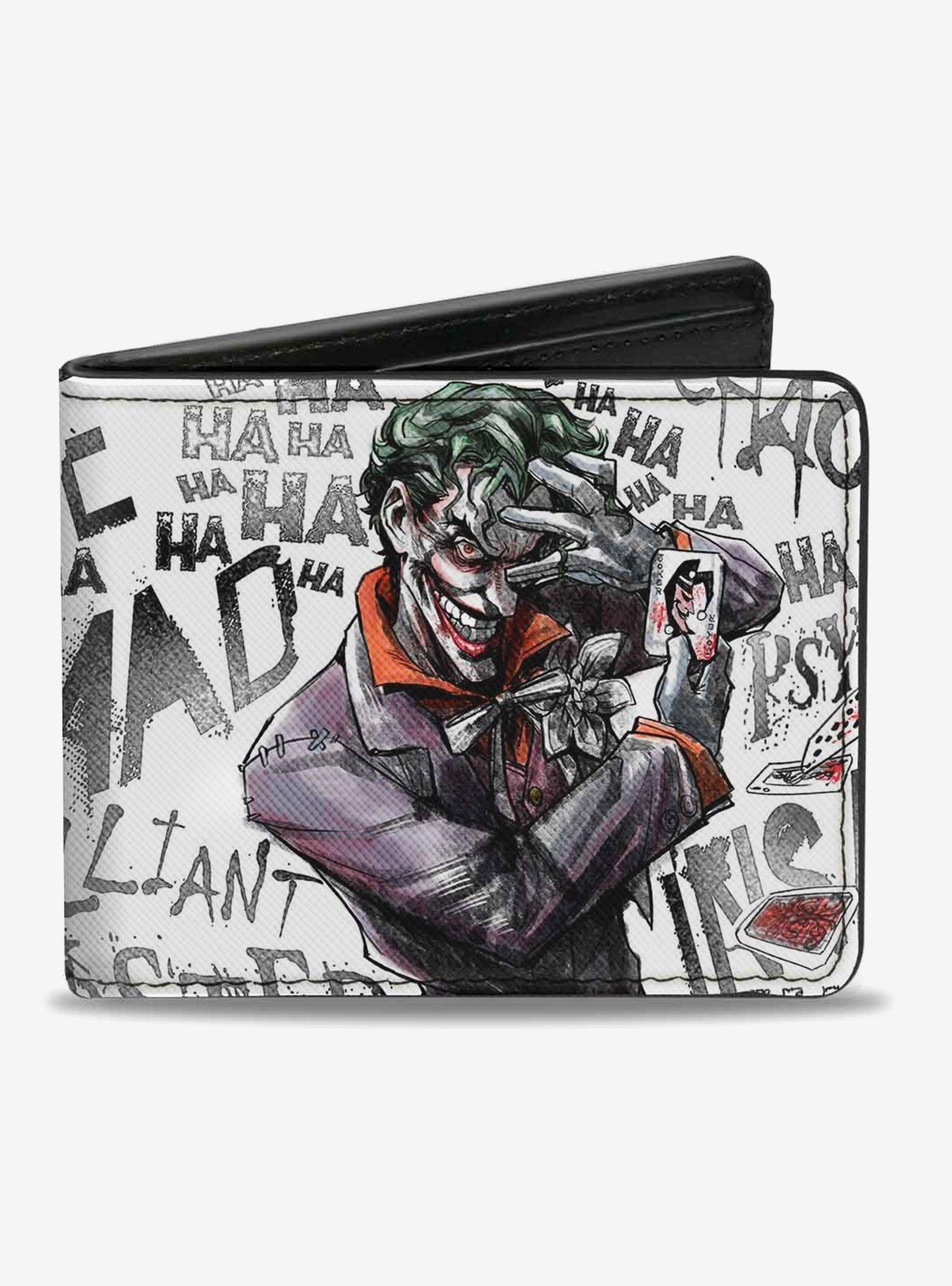 DC Comics Joker Brilliant Twisted Insane Mad Psycho Pose Bi Fold Wallet