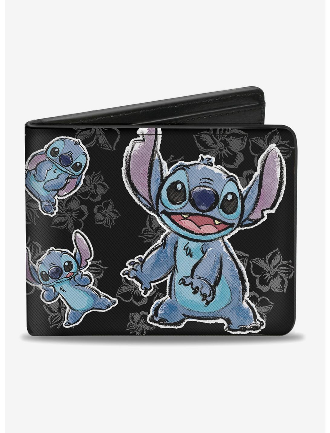 Disney Lilo & Stitch Hibicus Poses Stitch Sketch Bi-Fold Wallet, , hi-res
